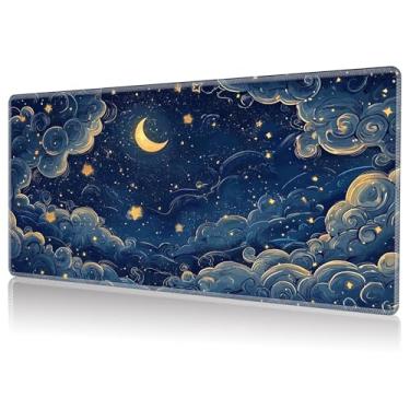 Imagem de DHYYDSQZ Playmat for MTG, Game Play Mat Card Game Playing 24 x 14 inches Tabletop Magic Play Mats Non-Slip Rubber Base and Stitched Mousepad Desk Mats Playmats for MTG TCG,Art Galaxy