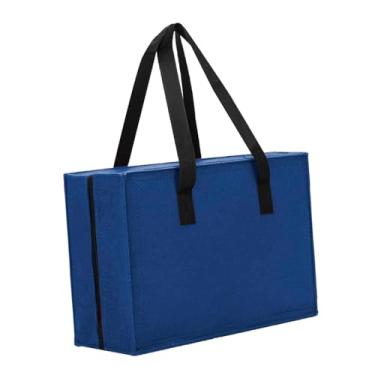 Imagem de predolo Estojo de viagem para carrinhos de brinquedo, bolsa de feltro portátil para presente, comporta 18 carrinhos de brinquedo, zíper duplo, proteção para, Azul Real