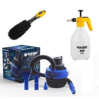 Imagem de Kit Lavação Automotivo Aspirador, Escova E Pulverizador 1,5l Vd - Tech