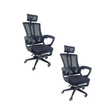 Imagem de Kit 2 Cadeiras de Escritório Presidente Executiva Oficial Paris Preto