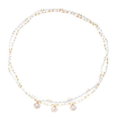 Imagem de Conjunto de correntes de contas de cintura boho estilo colorido concha do mar verão corrente de barriga africana cintura elástica para perda de peso correntes corporais joias de biquíni para mulheres