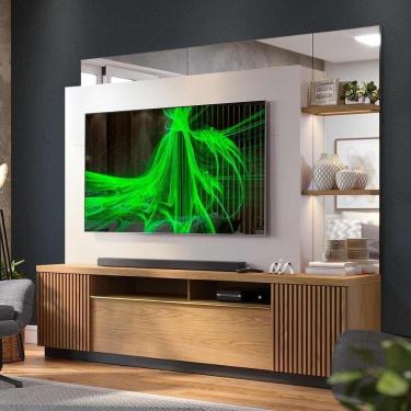 Imagem de Rack Com Painel Niterói Para Tv De Até 70 - Freijó-off Whit