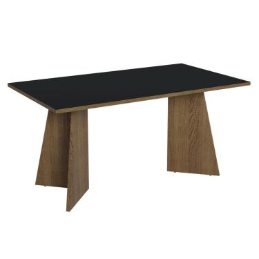 Imagem de Mesa de Jantar Retangular Tampo de Madeira 5389 Rustic/Preto Madesa