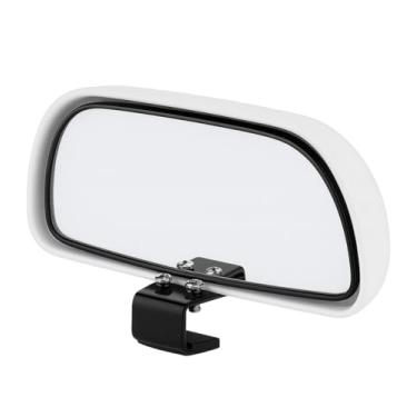 Imagem de Espelho retrovisor universal de ponto cego, espelho de vidro convexo HD auxiliar ajustável para maior visibilidade, mudanças de faixa, estacionamento, serve na maioria dos veículos, branco