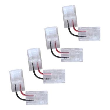 Imagem de Kit 4 Conector L Emenda Fita Led Rgb Ip65 3528 5050 2 Vias