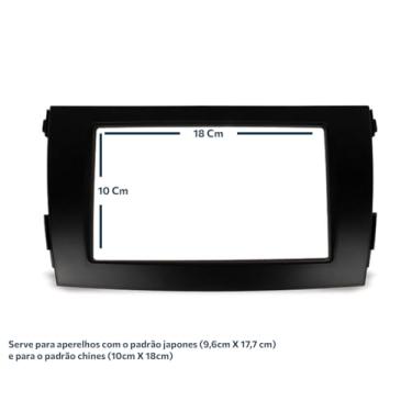 Imagem de Moldura 2 Din para Painel Central Toyota Corolla, 18 x 10 cm, Preta