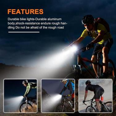 Imagem de Luzes traseiras da frente da bicicleta lâmpada recarregável Mtb Road -