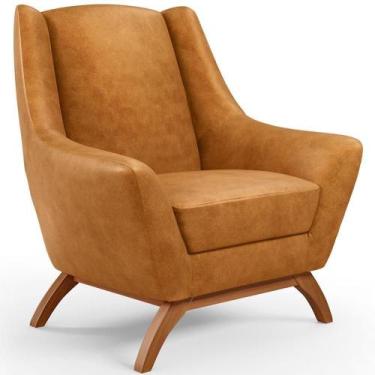 Imagem de Poltrona Decorativa Fixa Base De Madeira Castanho Juliet D02 material 