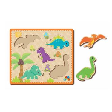 Imagem de Quebra-Cabeça de Encaixe - Dinossauros, da ABC - Cód. 8014