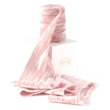 Imagem de Fita decorativa DINDOSAL Dusty Pink Silk Velvet 7,5 cm x 2,7 m