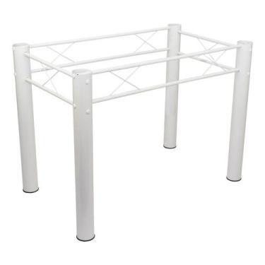 Imagem de Base de Mesa 120x75  Armação Branca para Granito, Vidro ou Madeira - J