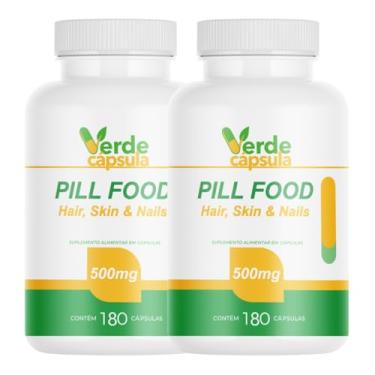 Imagem de Kit 2 Pill Food 360 Cápsulas - Polivitamínico Cabelo Unhas e Pele - Suplemento Alimentar em Cápsulas - Verde Cápsula