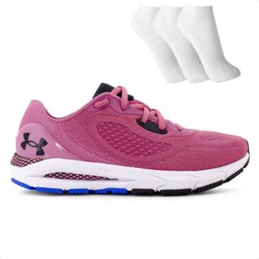 Imagem de Tênis Under Armour Hovr Sonic 5 Feminino + 3 Pares de Meias, 39, Rosa,