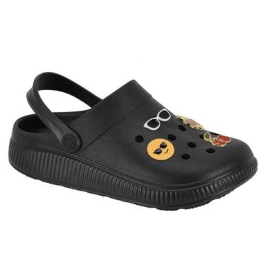 Imagem de Babuche Moleca Apliques Divertidos Feminino, Preto, 35