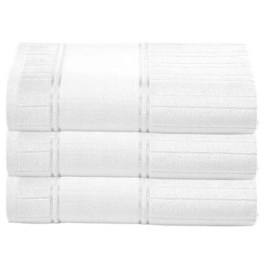 Imagem de Kit c/ 3 Toalha Banho Dohler Artesanalle Pintura 70x140cm, Branco