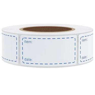 Imagem de 500 etiquetas de congelador adesivos removíveis de armazenamento 1 x 5 polegadas à prova d'água resistentes a óleo etiquetas de cozinha para geladeira (azul)