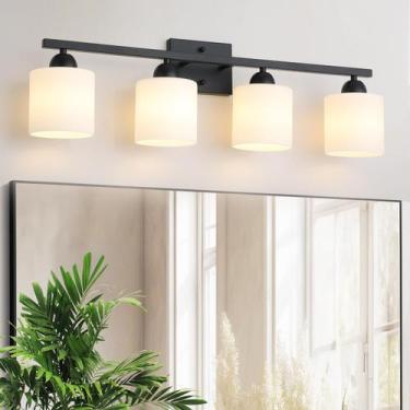Imagem de Luminária de banheiro Mecgirn 4-Light Matte Black 110V