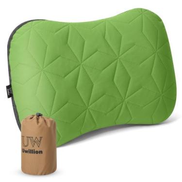 Imagem de Almofada de acampamento UWILLION Ultralight inflável ergonômica verde