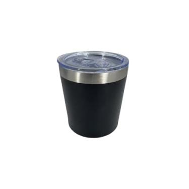 Imagem de Caneca Termica Copo TéMico Aço Inox Com Tampa AcríLico 250ml RemovíVel Quente Ou Gelado Leite Suco Agua(COPO 250ML GZ-536 PRETO)