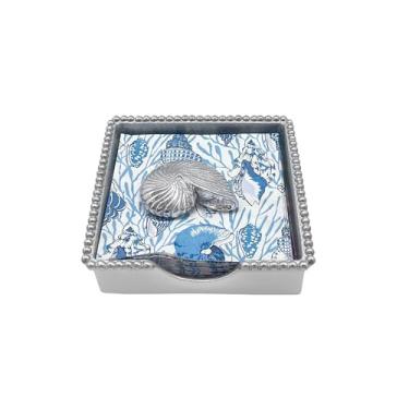 Imagem de CONJUNTO DE CAIXA DE NAUTILUS COM CONCHAS DE NAUTILUS | PRATA | BRILANTE | PRESENTES | CAIXA DE NAPKIN E CONJUNTO DE PESO | ALUMÍNIO SANDCAST RECICLADO | FEITO À MÃO NO MÉXICO