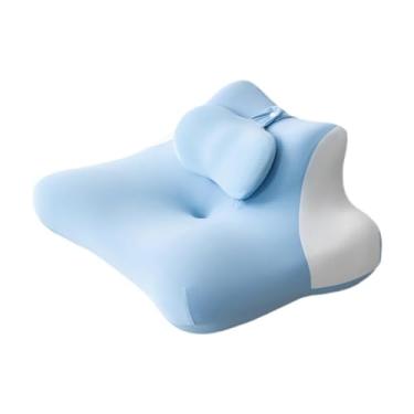 Imagem de AFXGUSD Travesseiro de Bruços para Descanso de Cama, Almofada de Cunha para Leitura, Sono E Assistir Filmes, Azul