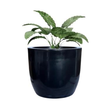 Imagem de Vaso P/plantas Polietileno Decorativo Liso Jardim Casa Sala (Preto)