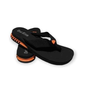 Imagem de Chinelo DuRio Air com Salto Masculino Preto e Laranja 26005-Masculino