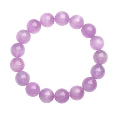 Imagem de Pulseira de miçangas naturais de ametista de 8-9 mm para mulheres - yi