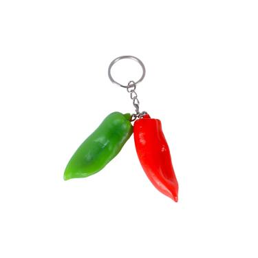 Imagem de Chaveiro de PVC realista com pimenta malagueta para homens e mulheres