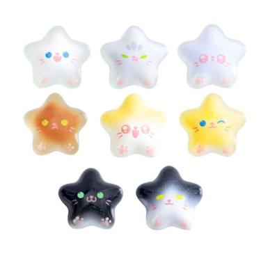 Imagem de 8 peças de ímãs de estrela para geladeira que brilham no escuro – Ímãs decorativos de geladeira de gatinho fofo, ímã luminoso de fixação forte para uso na cozinha e escritório, presentes para amantes