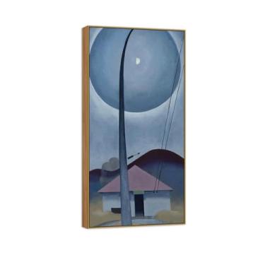 Imagem de BMZFYBS Georgia O'Keeffe famosa arte de parede impressões em tela pronto para pendurar - bandeira - quadro de madeira para decoração de sala de estar 50 x 100 cm 20 x 39 pol