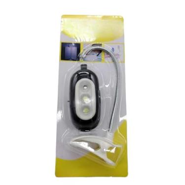 Imagem de Luz de Leitura para Livros, Luminária Flexível com Haste Ajustável e Clipe, Iluminação sem Reflexo para Proteção dos Olhos(3379 PRETO)