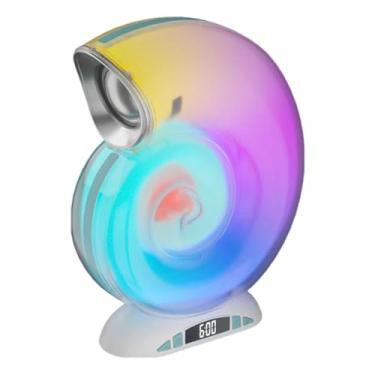 Imagem de Shakven Alto-falante pequeno, Alto-falante sem fio Conch | Alto-falante de mesa com iluminação RGB,Alto-falante criativo, caixa de som, reprodutor de música, boombox de áudio para atividades