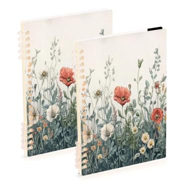 Imagem de Burbuja Cadernos com nome, papel pautado universitário A5 com 60 folhas, fichário para escritório, 2 unidades