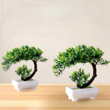 Imagem de Genérico, Kit 2 Bonsai Barba de Dragão Artificial Plástico Realista Natural Pinho Bonsai para Decorações