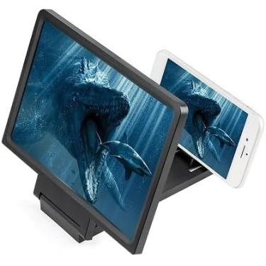 Imagem de Lupa Tela Amplificadora para Celular (8.2) – Aumenta 2-3x, Portátil e Dobrável – Protetor Ocular Anti-Radiação – Ideal para Filmes, Leitura e Jogos (Cor Preto)