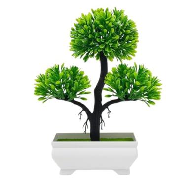 Imagem de Genérico, Bonsai Artificial Modelo Felicidade Vaso Retangular Elegância e Sofisticação Natureza Sem Cuidados