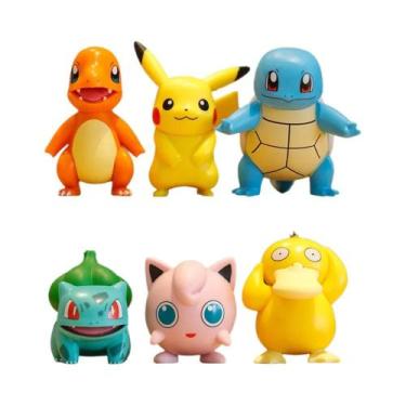Imagem de Figuras De Anime Kawaii Pokémon Pikachu Charmander Psyduck Squirtle Ji