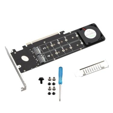 Imagem de Placa de expansão PH44 Plus PCIE para M.2 NVME suporta PCIe 4.0 RAID 0 Mode 4X 32Gbps 4-CH Placa dividida com ventoinha de refrigeração turbo