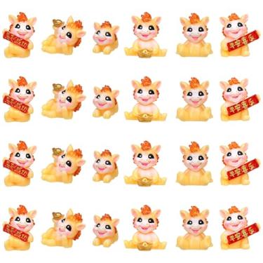 Imagem de 24 peças 2026 estatuetas de cavalo do ano novo chinês ornamentos do zodíaco chinês mini estátua de cavalo de resina 2026 decorações do ano do cavalo para painel de carro escritório mesa ano novo lunar