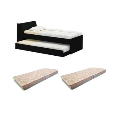 Imagem de Cama Solteiro Bicama Com 2 Colchões Ditália BB-28 Preto cozy