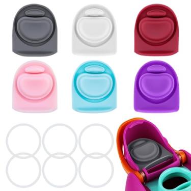 Imagem de BMSQOFD 6 conjuntos de tampas de vedação de substituição para Owala Freesip 473 ml 947 ml, anel de vedação O de silicone, peças de anel de vedação para garrafa de água, acessórios de tampa superior
