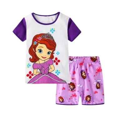 Imagem de Conjunto De Pijamas De Verão Para Meninos E Meninas, Roupas De Duas Pe