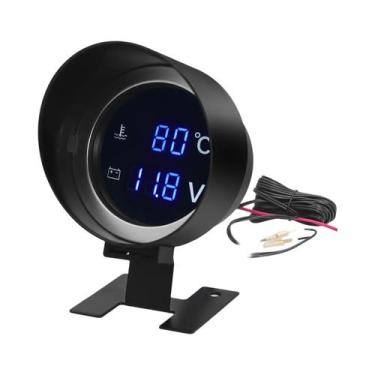 Imagem de Medidor Digital De Temperatura De Água LED Redondo 12V 24V Voltmeter 2