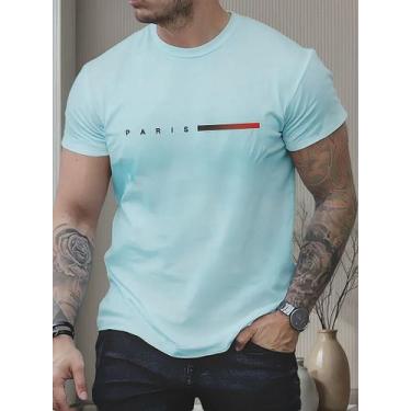 Imagem de Camiseta Masculina Estampa Paris 100% Algodão Premium Estilo Conforto 