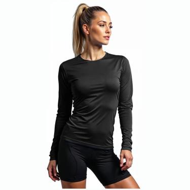 Imagem de Camiseta Térmica Proteção UV Feminina Gola Baixa Manga Longa Cor:;Tamanho:EP;Gênero:Feminino-Feminino