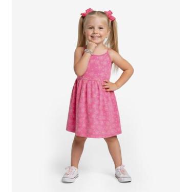 Imagem de Vestido Infantil Estampado de Alcinha Biju Kids Rosa, 2, Rosa