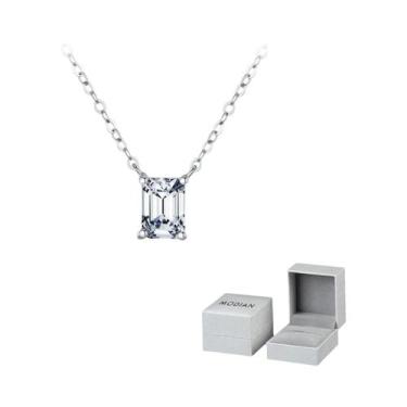 Imagem de Colar Geométrico De Moissanite Em Prata Esterlina 925 Para Mulheres, J