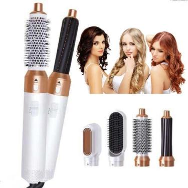 Imagem de Secador Cabelo 5x1 Escova Alisa Modela Enrola Cacho - Secador Modelado