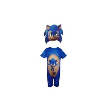 Imagem de Fantasia Roupa Infantil Sonic Com Máscara E.v.a 3d - Bililika, Azul, P